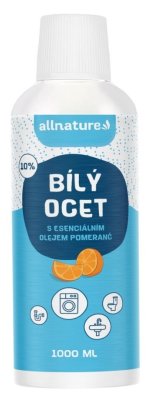 Allnature Bílý ocet 10% s esenciálním olejem pomeranč 1000ml