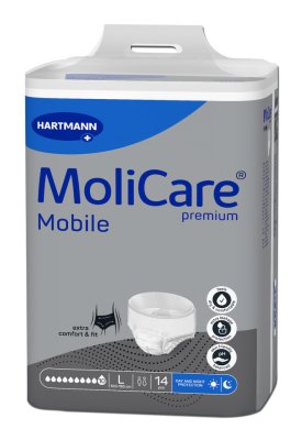 KALHOTKY NAVLÉKACÍ MOLICARE MOBILE 10 KAPEK L BOKY 100-150CM,2786ML,14KS