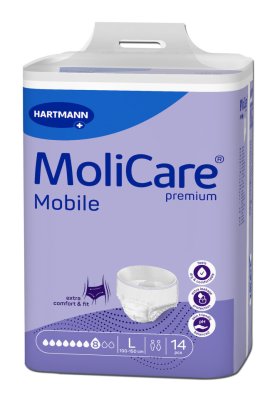 KALHOTKY NAVLÉKACÍ MOLICARE MOBILE 8 KAPEK L BOKY 100-150CM,2394ML,14KS