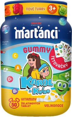 Marťánci Gummy Karol&Kvído Velikonoce tbl.50+tetovačky