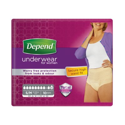 Inkontinenční kalhotky DEPEND Maximum S/M pro ženy 10ks