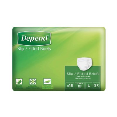 Depend Slip Super L inkontinenční plenkové kalhotky 15 ks Depend Slip Super L inkontinenční plenkové kalhotky 15 ks