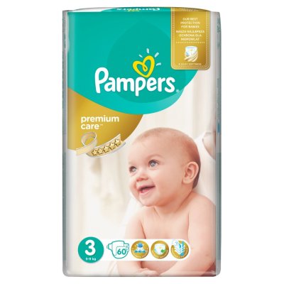 Pampers Premium Care vel. 3 dětské pleny 60 ks