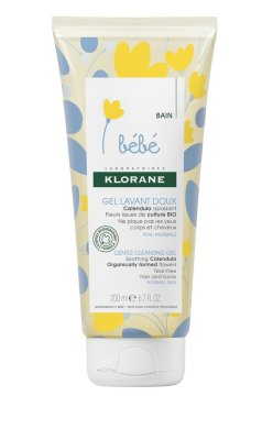 Klorane Bébé Calendula jemný mycí gel pro děti od narození 200 ml