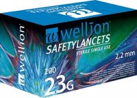 WELLION SAFETY LANCETS 23G JEDNORÁZOVÉ BEZPEČNOSTNÍ LANCETY 23G, 200KS