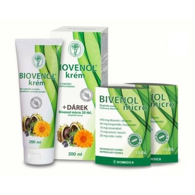 Biomedica Biovenol krém 200ml + Bivenol micro 20 tablet ZDARMA