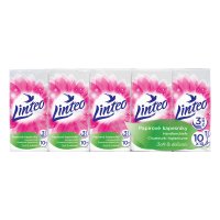 Papírové kapesníky LINTEO 3-vrstvé bílé 10x10 ks