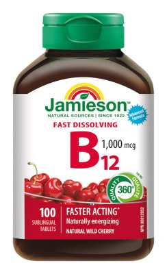 Jamieson Vitamin B12 1000 mcg třešeň 100 tablet Jamieson Vitamin B12 1000 mcg třešeň 100 tablet