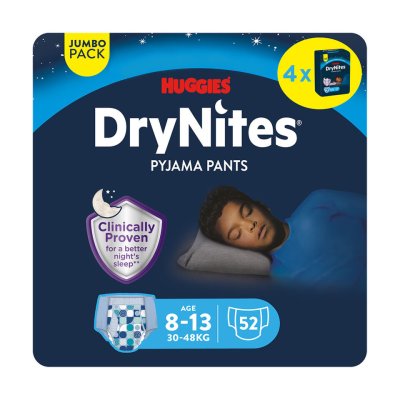 DryNites natahovací kalhotky na noc pro chlapce JUMBO box 8-13 let / 30-48kg / 4x13ks DryNites natahovací kalhotky na noc pro chlapce JUMBO box 8-13 let / 30-48kg / 4x13ks