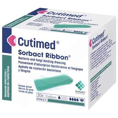 Cutimed Sorbact Ribbon antimikrobiální krytí příze v roli 2cmx50cm 20ks Cutimed Sorbact Ribbon antimikrobiální krytí příze v roli 2cmx50cm 20ks