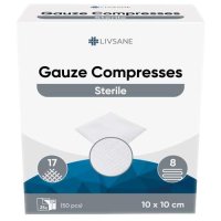 LIVSANE Sterilní gázové kompresy 10x10cm 25x2ks LIVSANE Sterilní gázové kompresy 10x10cm 25x2ks