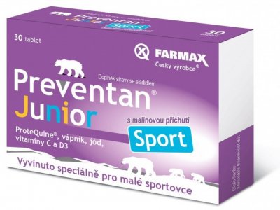 Farmax Preventan Junior Sport s malinovou příchutí 30 tablet