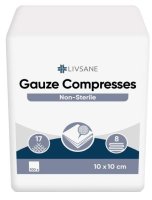 LIVSANE Nesterilní gázové kompresy 10x10cm 100ks LIVSANE Nesterilní gázové kompresy 10x10cm 100ks
