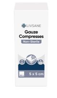LIVSANE Nesterilní gázové kompresy 5x5cm 100ks LIVSANE Nesterilní gázové kompresy 5x5cm 100ks