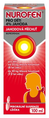 NUROFEN PRO DĚTI 4% JAHODA - 40MG/ML POR SUS 100ML