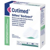 Cutimed Siltec Sorbact B antimikrobiální krytí sterilní 15x15cm 10ks Cutimed Siltec Sorbact B antimikrobiální krytí sterilní 15x15cm 10ks