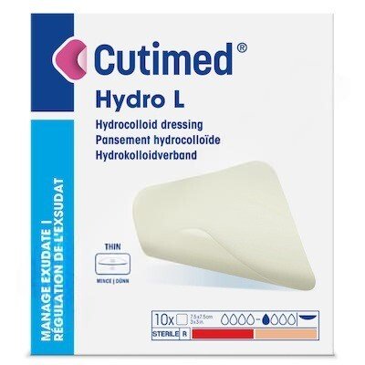 Cutimed Hydro L hydrokoloidní krytí sterilní  7.5x7.5cm 10ks