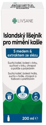 LIVSANE Islandský lišejník proti kašli 200ml LIVSANE Islandský lišejník proti kašli 200ml