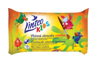 Vlhčené ubrousky LINTEO KIDS creative 15 ks