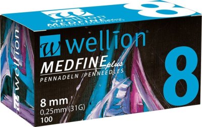 WELLION MEDFINE PLUS jEHLY PRO INZULÍNOVÁ PERA JEHLY PRO VŠECHNA INZULÍNOVÁ PERA, VEL. 31G X 8MM,