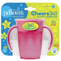 DR.BROWNS Hrnek Cheers360 6m+ 200ml růžový