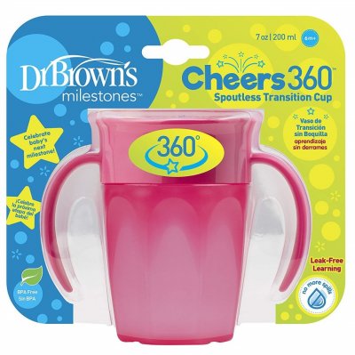 DR.BROWNS Hrnek Cheers360 6m+ 200ml růžový