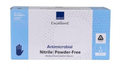 ABENA Rukavice antimikrobiální NITRIL L modré 200k