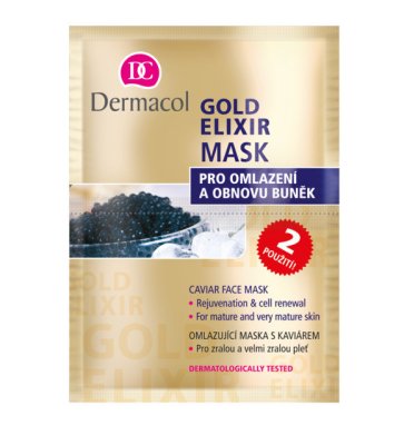 Dermacol Gold Elixir Caviar Face Mask omlazující maska s kaviárem 2 x 8 g