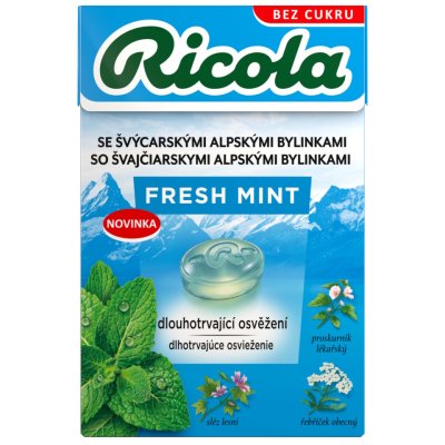RICOLA Fresh mint bez cukru 40g