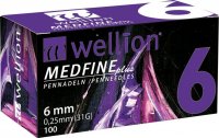 WELLION MEDFINE PLUS JEHLY PRO INZULÍNOVÁ PERA JEHLY PRO VŠECHNA INZULÍNOVÁ PERA, VEL. 31G X 6MM
