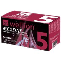WELLION MEDFINE PLUS JEHLY PRO INZULÍNOVÁ PERA JEHLY PRO VŠECHNA INZULÍNOVÁ PERA, VEL. 32G X 5 MM