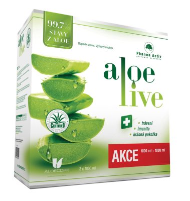 Pharma Activ AloeLive šťáva z aloe 99,7% 1000 ml 1+1 zdarma