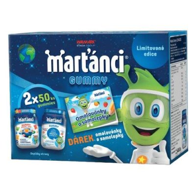 Marťánci Gummy 50+50ks+omalovánky Promo2025