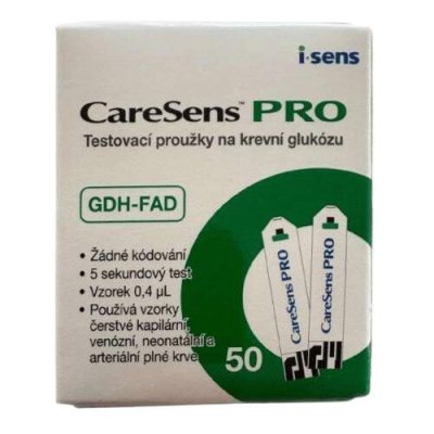 Testovací proužky CareSens PRO 50 ks, testovací proužky pro použití s glukometrem