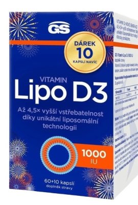 GS Vitamin Lipo D3, 1000 IU, 70 kapslí