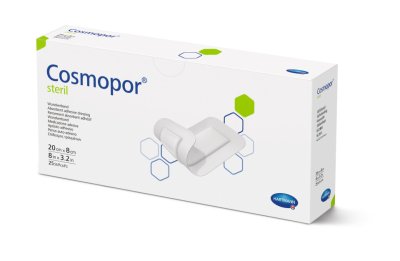 NÁPLAST HYPOALERGENNÍ COSMOPOR STERILNÍ S POLŠTÁŘKEM, 8X20CM, 25 KS
