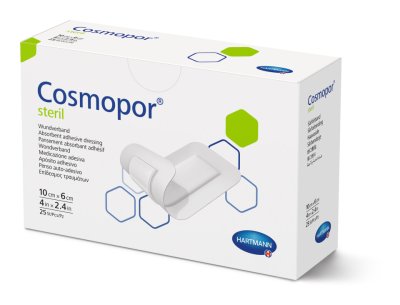NÁPLAST HYPOALERGENNÍ COSMOPOR STERILNÍ S POLŠTÁŘKEM, 6X10CM, 25 KS