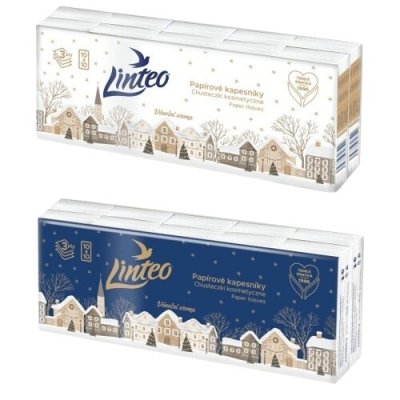 Linteo Den&Noc Papírové kapesníky 3vrstvé 10x10 ks