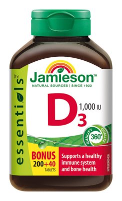 Jamieson Vitamín D3 1000 IU 240 tablet Jamieson Vitamín D3 1000 IU 240 tablet
