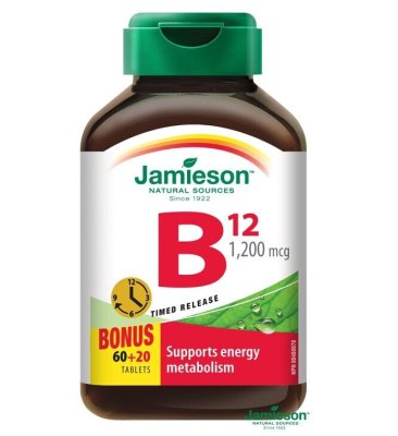 Jamieson Vitamín B12 s postupným uvolňováním 1200 mcg 80 tablet