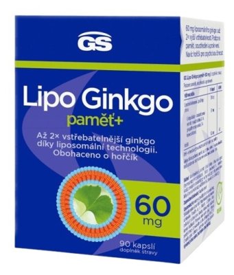 GS Lipo Ginkgo paměť+ 60mg cps.90