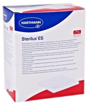 GÁZA SKLÁDANÁ KOMPRESY STERILNÍ STERILUX 10X10CM,8 VRSTEV,25X2KS