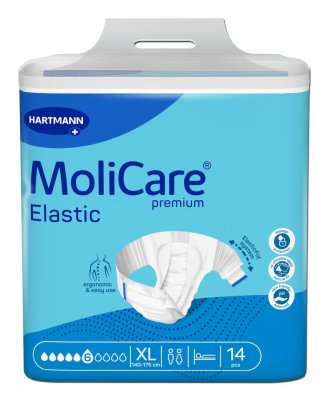 KALHOTKY ZALEPOVACÍ MOLICARE ELASTIC 6 KAPEK XL BOKY 140-175CM,2750ML,14KS KALHOTKY ZALEPOVACÍ MOLICARE ELASTIC 6 KAPEK XL BOKY 140-175CM,2750ML,14KS
