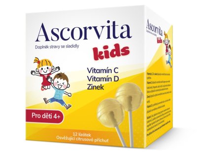 Ascorvita Kids lízátka pro děti 12ks