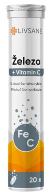LIVSANE Železo+Vitamin C šumivé tablety 20ks