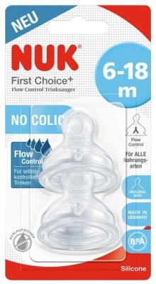 NUK First Choice savička vel.FLOW Control 6+m 2ks