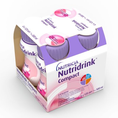 NUTRIDRINK COMPACT S PŘÍCHUTÍ JAHODOVOU POR SOL 4X125 ML