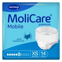 KALHOTKY NAVLÉKACÍ MOLICARE MOBILE 6 KAPEK XS BOKY 45-70CM,1361ML,14KS