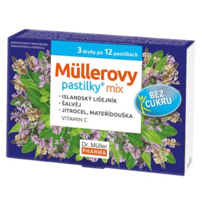 Müllerovy pastilky mix bez cukru 3x12ks ZP