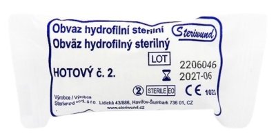 Obvaz hydrofilní sterilní hotový č.2 Steriwund